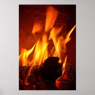 Affiches feu de cheminée, cheminée chauffante,