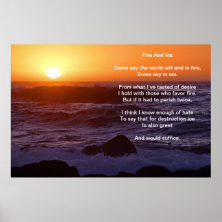 Affiches Feu Et Glace Au-Dessus De L'Eau Front Plage De Cou