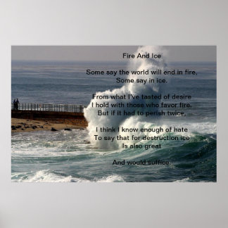 Affiches Feu Et Glace Sur Une Grande Vague
