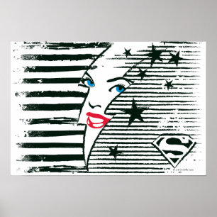 Affiches Feu Supergirl avec visage