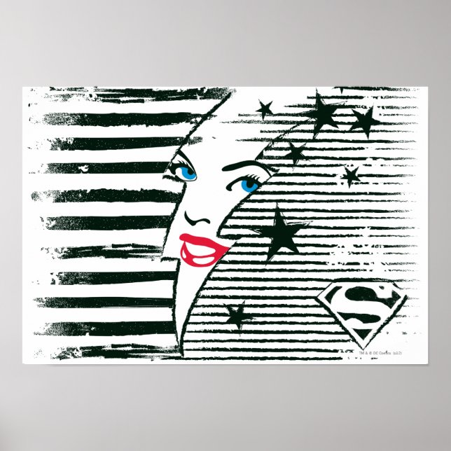 Affiches Feu Supergirl avec visage (Devant)
