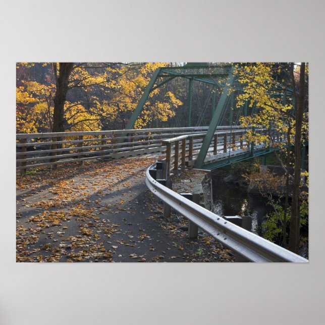 Affiches Feuillage d'automne et un pont sur les Millers (Devant)