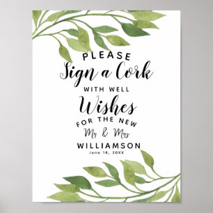 Affiches feuillage feuille de verdure Signer une fête de li