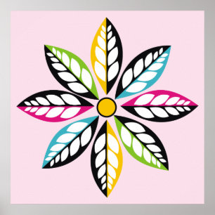 Affiches Feuille-Fleur moderne, abstrait