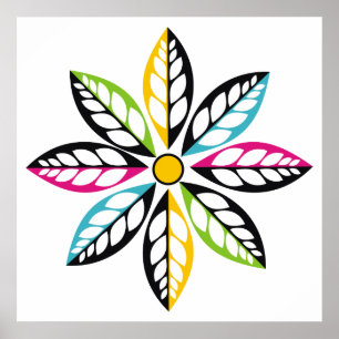 Affiches Feuille-Fleur moderne, abstrait