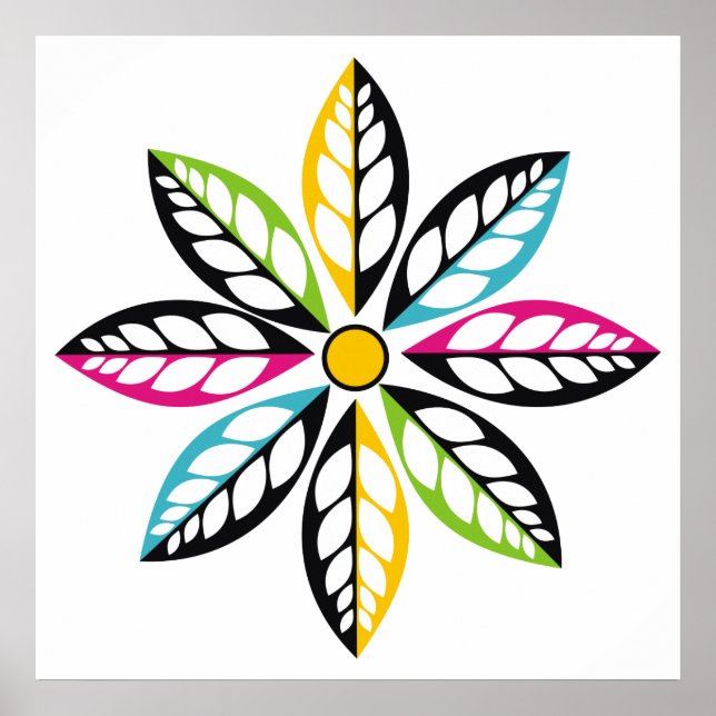 Affiches Feuille-Fleur moderne, abstrait (Devant)