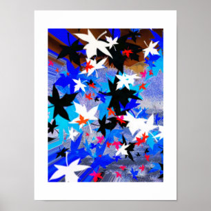 Affiches Feuilles au clair de lune