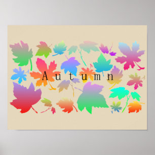 Affiches Feuilles d'automne colorées