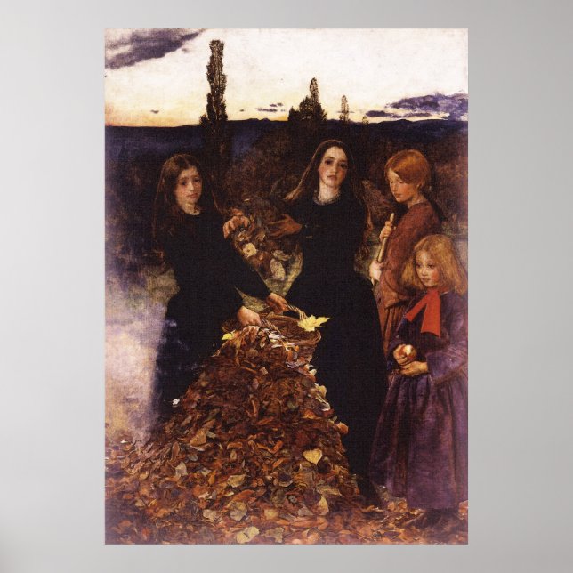 Affiches Feuilles d'automne de John Everett Millais (Devant)