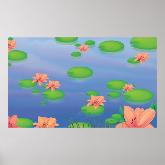 Affiches Feuilles Lilly Pond (Devant)