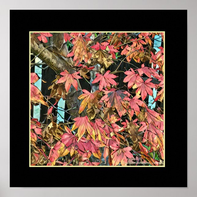 Affiches Feuilles rouges (Devant)