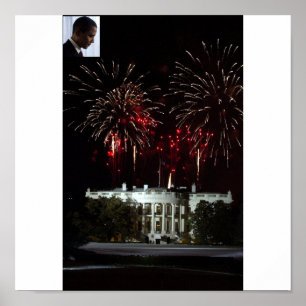 Affiches FEUX D'ARTIFICE d'OBAMA d'affiche À LA MAISON