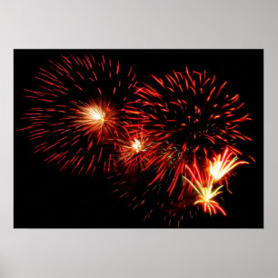 Affiches Feux d'artifice rouges