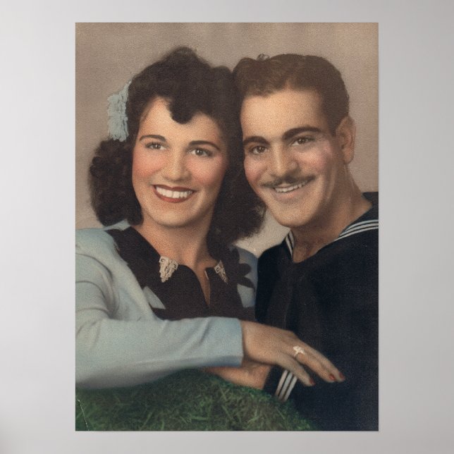 Affiches Fiançailles militaire vintage (Devant)