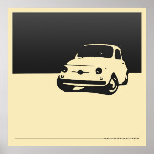 Affiches Fiat 500, 1959 - noir de charbon de bois sur