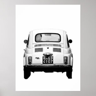 Affiches Fiat 500, cinéma vintage, à Rome, Italie