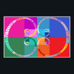 Affiches Fibonacci Day, Pop Art, Typographie<br><div class="desc">Rapport d'or,  spirale de Fibonacci. Typographie,  style pop art. Fêtez la fête de Fibonacci le 23 novembre ! 1, 1, 2, 3.</div>