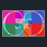 Affiches Fibonacci Day, Pop Art, Typographie<br><div class="desc">Rapport d'or,  spirale de Fibonacci. Typographie,  style pop art. Fêtez la fête de Fibonacci le 23 novembre ! 1, 1, 2, 3.</div>