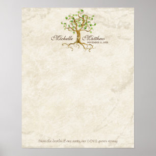 Affiches Fiche de signature du Mariage antique Tan Roots de