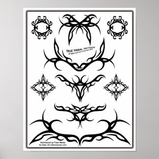Affiches Fiche Flash de tatouage Tribal-Z06