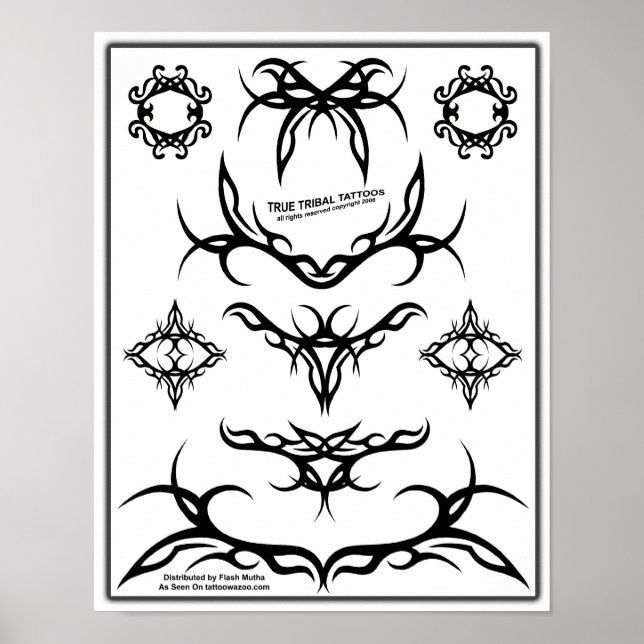 Affiches Fiche Flash de tatouage Tribal-Z06 (Devant)