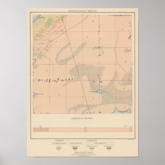 Affiches Fiche géologique détaillée IX (Devant)