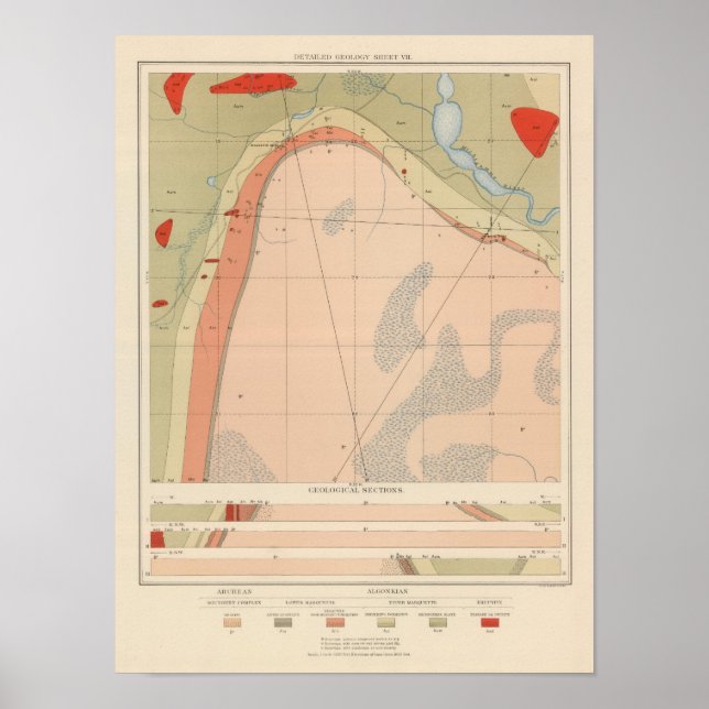 Affiches Fiche géologique détaillée VII (Devant)