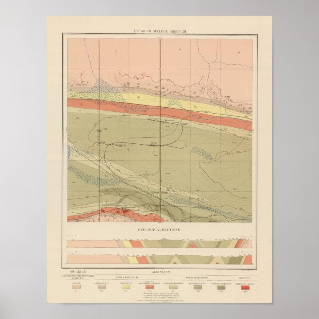 Affiches Fiche géologique détaillée XII (Devant)