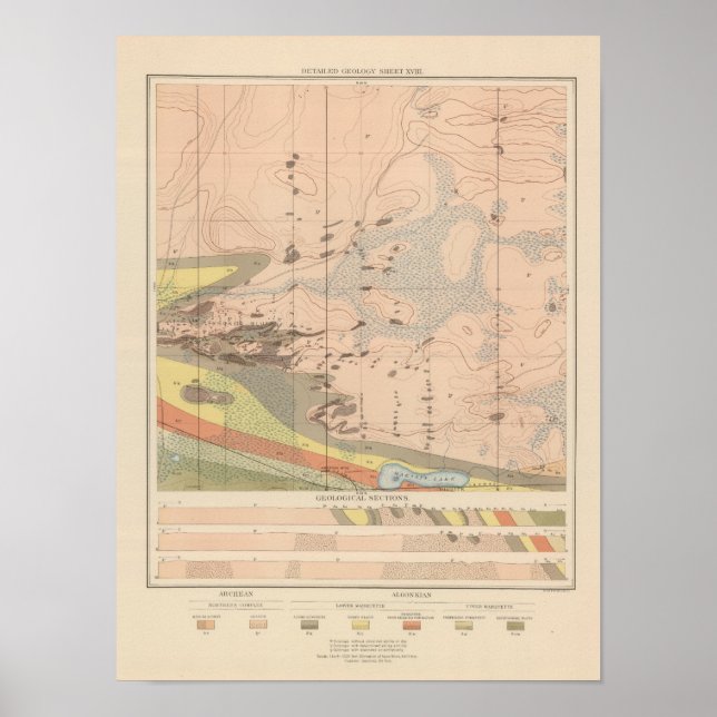 Affiches Fiche géologique détaillée XVIII (Devant)