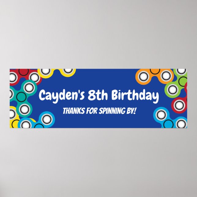 Affiches Fidget Spinner Anniversday Party Banner (Devant)