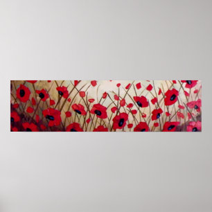 Affiches "Field of Poppies 1", Painting by Linda Powell