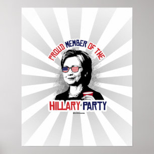 Affiches Fier membre du parti Hillary