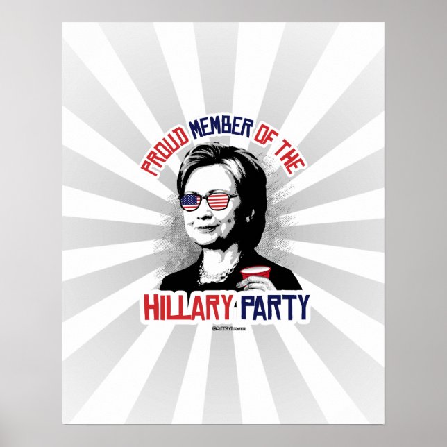 Affiches Fier membre du parti Hillary (Devant)