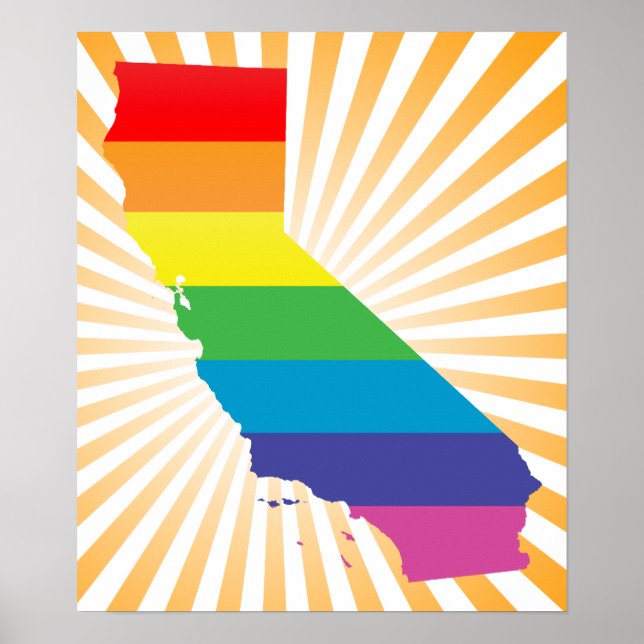 Affiches fierté californienne. rayé. (Devant)