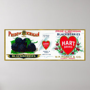 Affiches Fierté du Michigan Blackberry LabelHart, MI