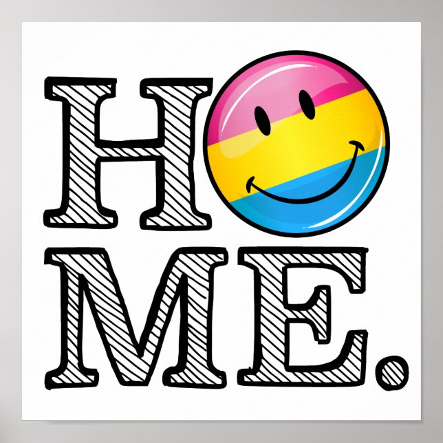 Affiches Fierté Pansexuelle Smiling Drapeau Ménage (Devant)