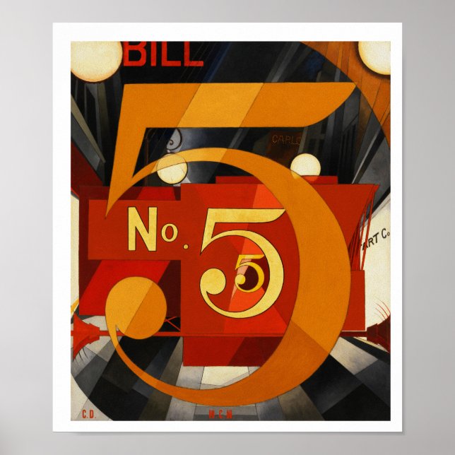 Affiches Figure 5 en or par Charles Demuth (Devant)