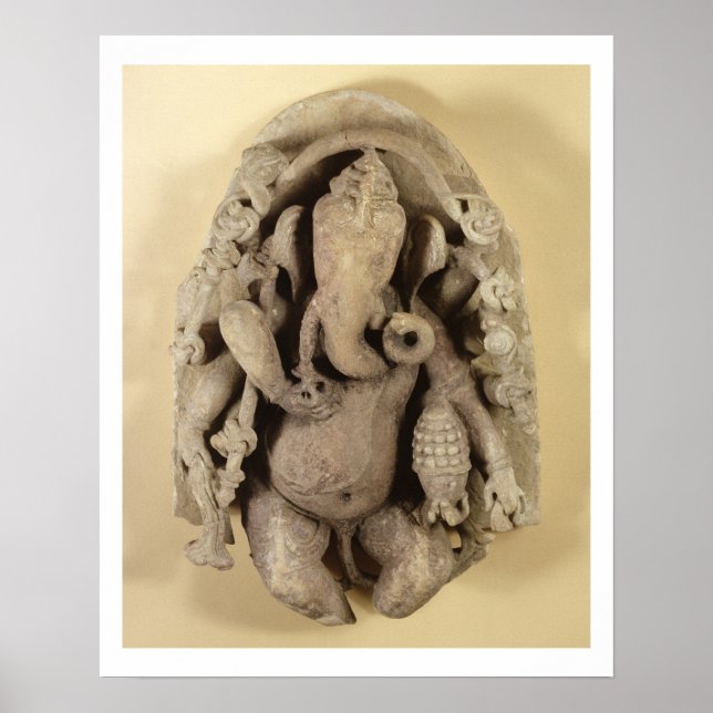 Affiches Figure de la dynastie Ganapati, Chandella (grès) (Devant)
