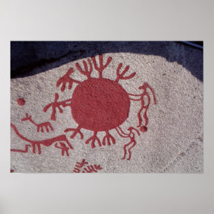 Affiches Figures et animaux autour d'un soleil