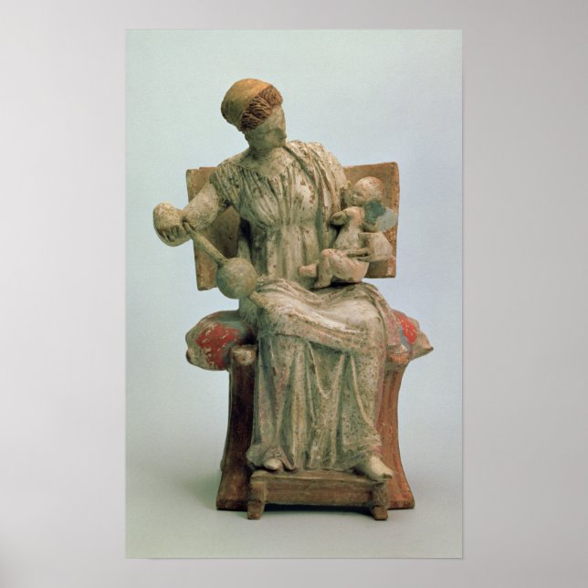 Affiches Figurine d'Aphrodite jouant avec Eros (Devant)