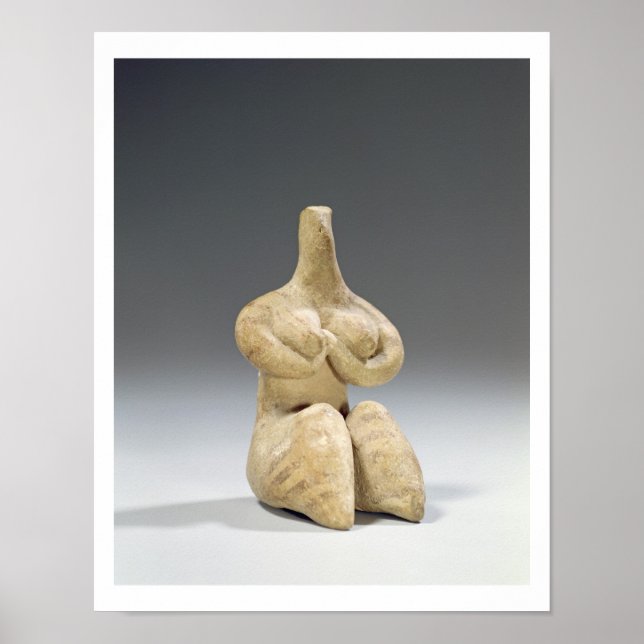 Affiches figurine féminine dans le style Halaf, c.4500 av.  (Devant)