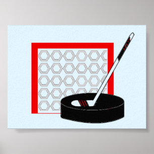 Affiches Filet, Bâton et Rondelle de Hockey