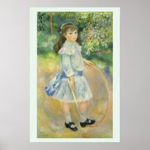 Affiches Fille au cerceau par Pierre Renoir, Beaux-arts vin