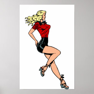 Affiches Fille au charme rétro à côté, blonde bombshell