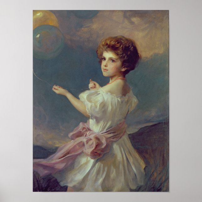 Affiches Fille avec ballons (Devant)