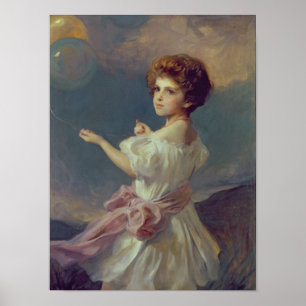 Affiches Fille avec des ballons