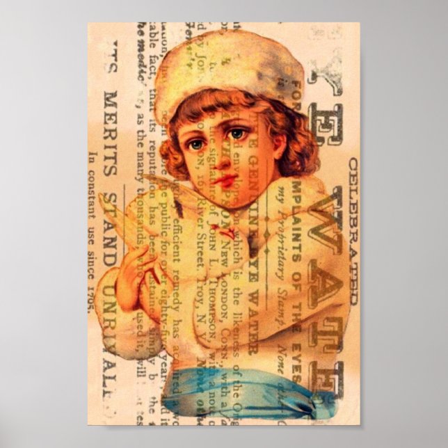 Affiches Fille avec Dove Art numérique de publicité (Devant)