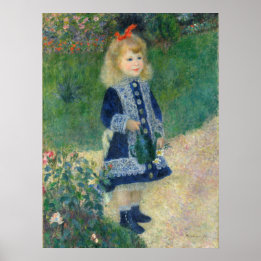 Affiches Fille avec une canne d'arrosage par Auguste Renoir