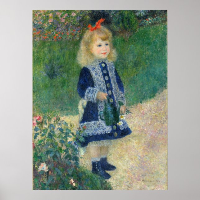 Affiches Fille avec une canne d'arrosage par Auguste Renoir (Devant)