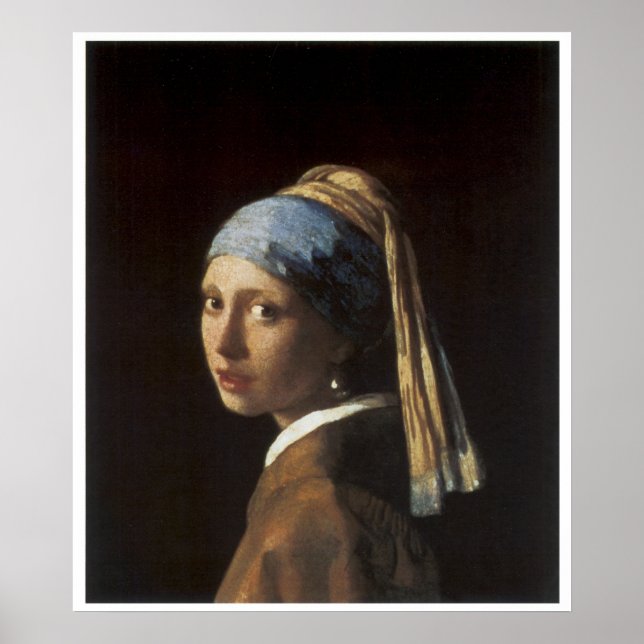 Affiches Fille avec une perle à oreille c. 1665-66 (Devant)